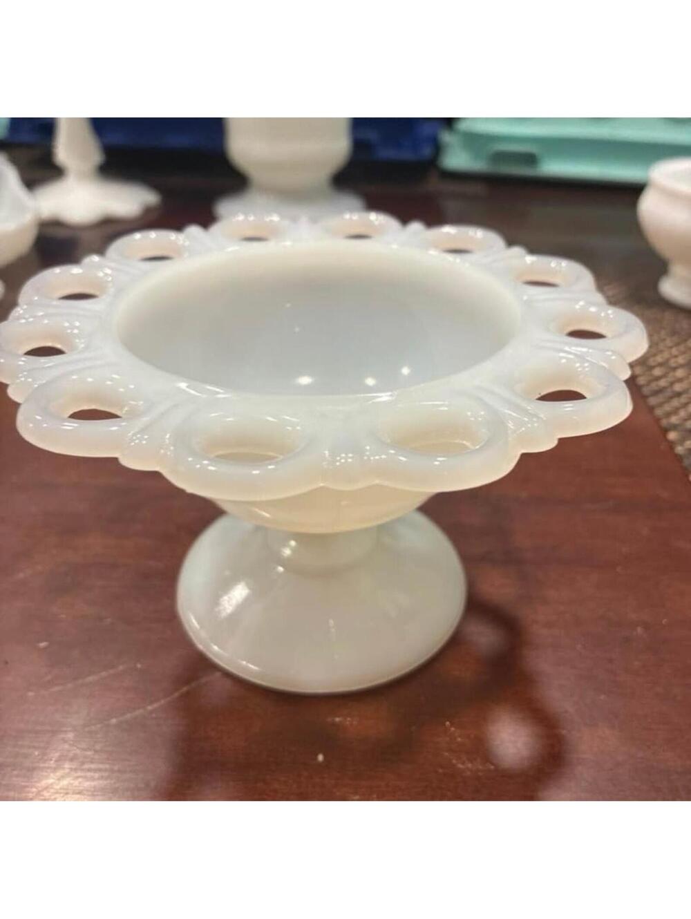 Vintage Anchor Hocking open white milk glass